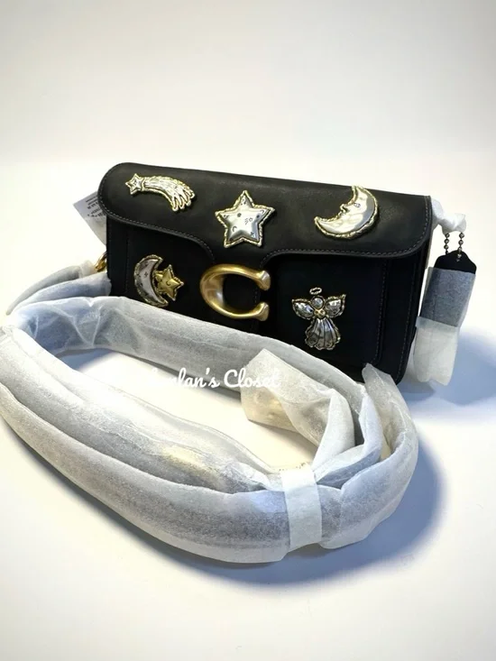 NWT Coach Tabby Shoulder Bag 26 with Pins Black Leather - Picture 2 of 15